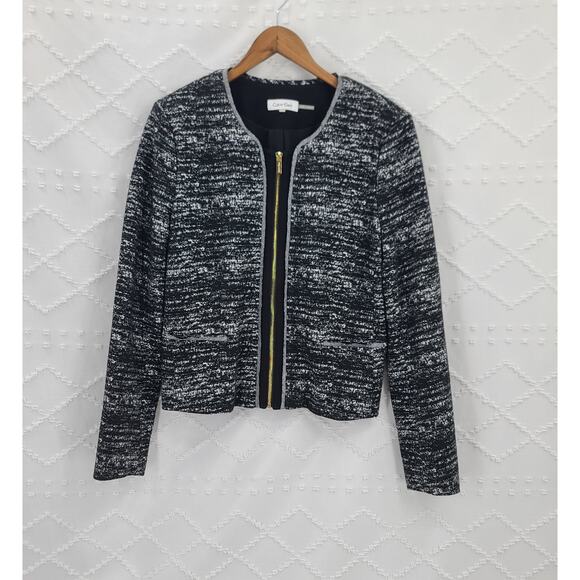 Calvin Klein Jackets & Blazers - Calvin Klein Shacket women's black & white blazer Size 12 office career preppy
